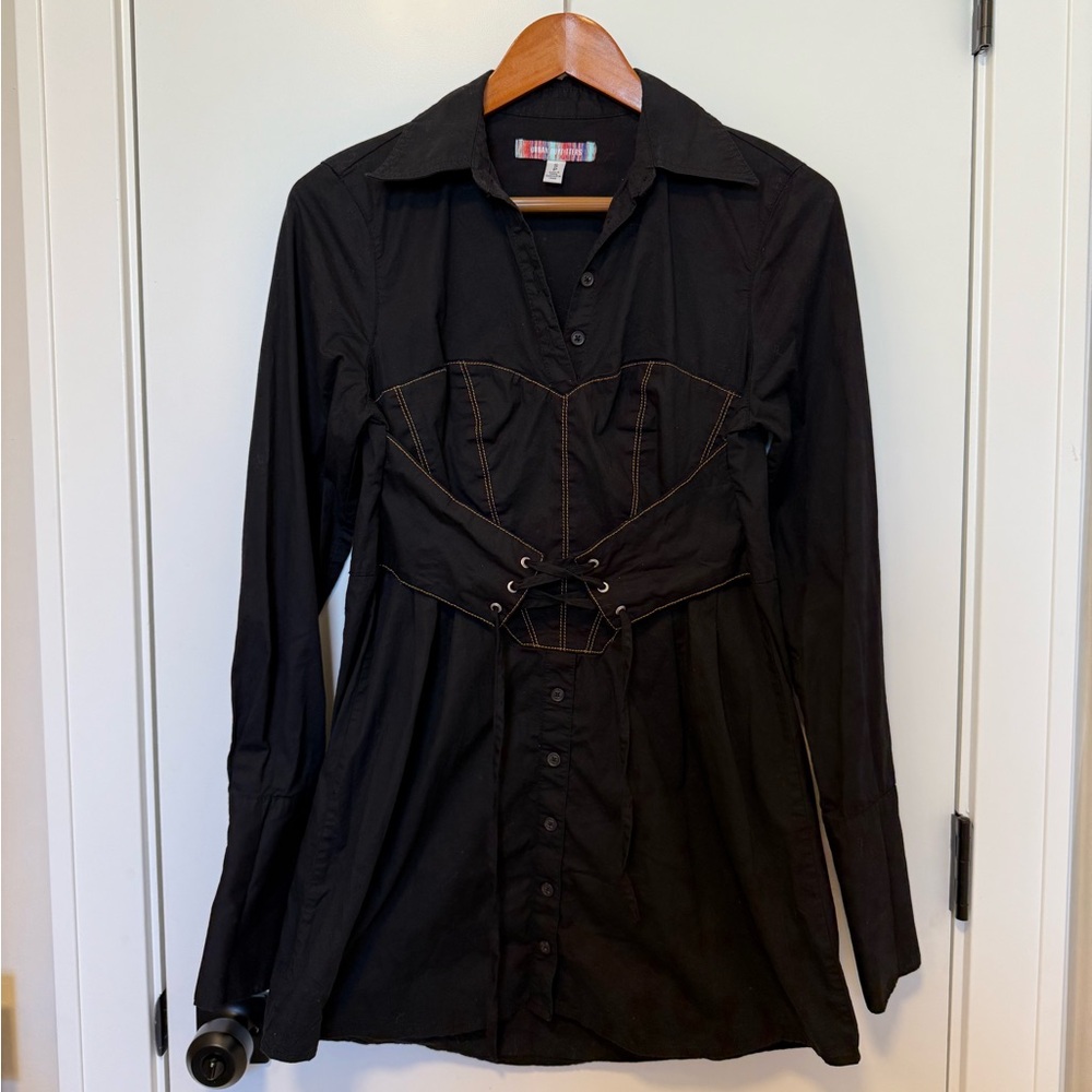 Urban Outfitters Black Button Dress w/ Corset